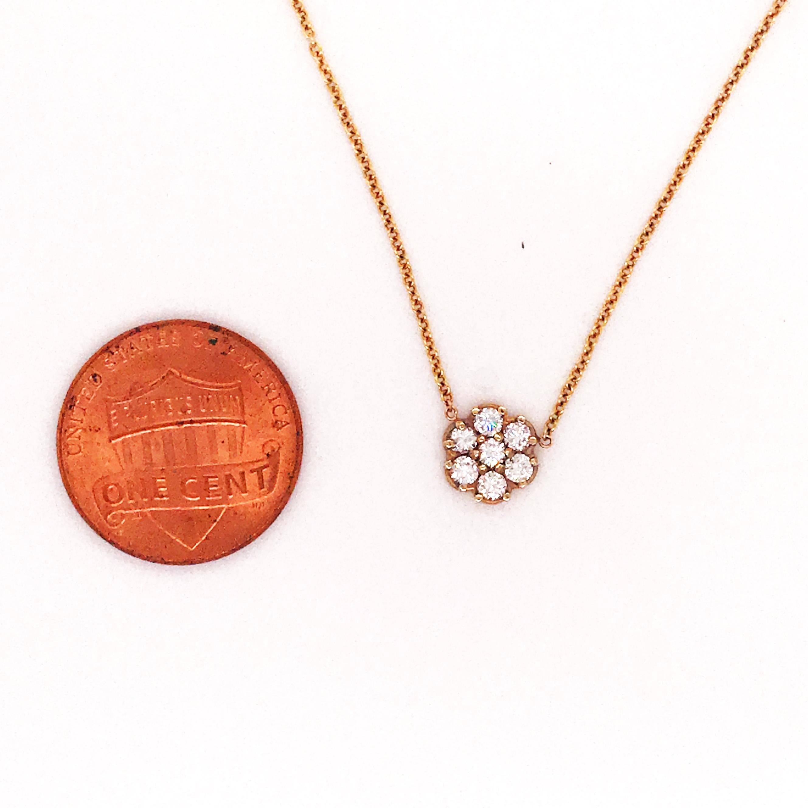 diamond flower cluster necklace