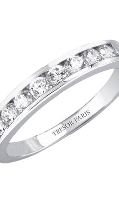 0.15 Carat Round Diamond Channel Set Half Eternity Band ring 18 Karat White Gold