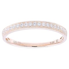 0.15 Ct Diamonds in 14K Rose Gold 1981 Classic collection Wedding Band Ring