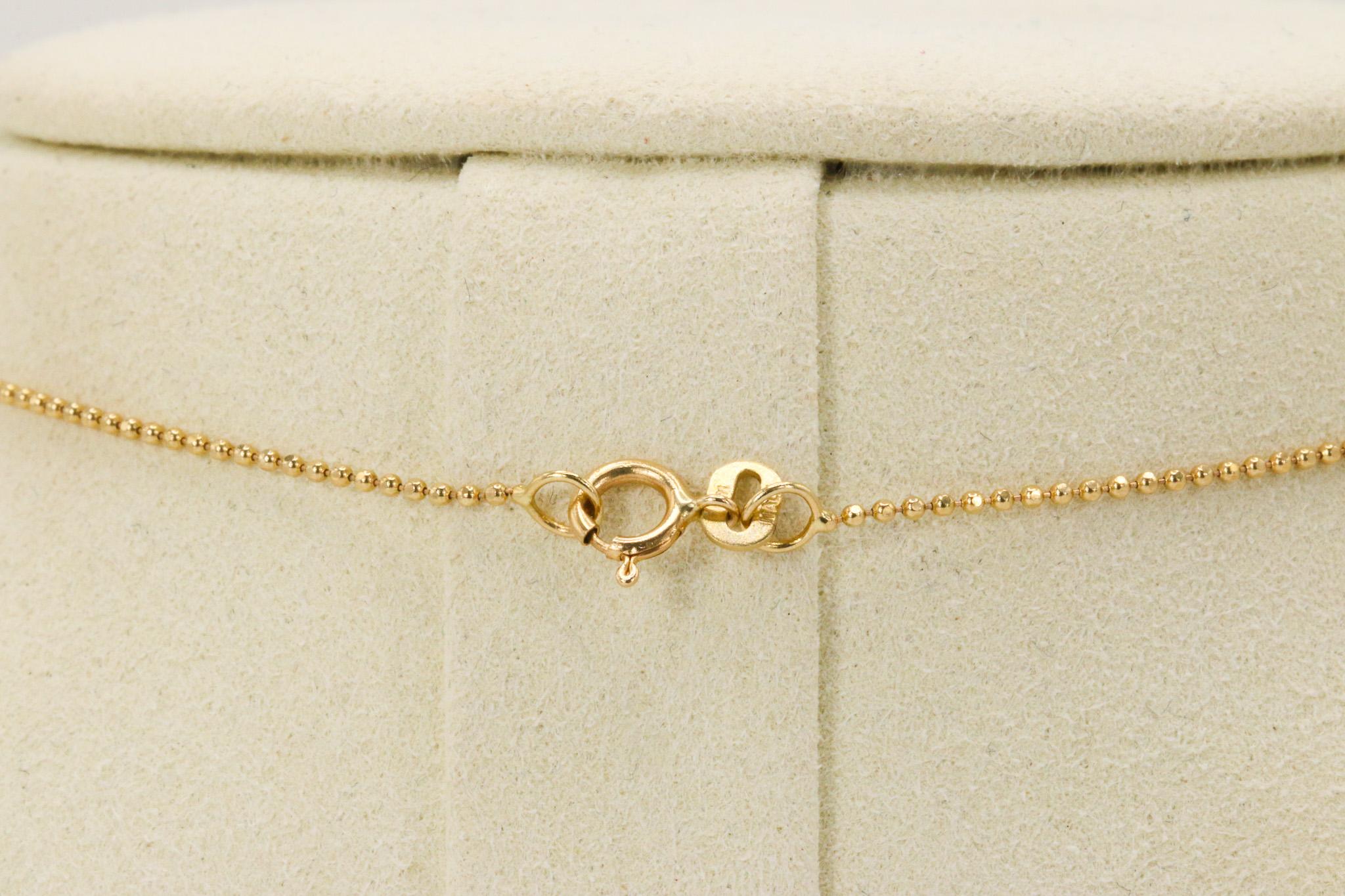 Taglio rotondo Collana con ciondolo in oro bicolore 14k con diamante rotondo brillante da 0,15 CT