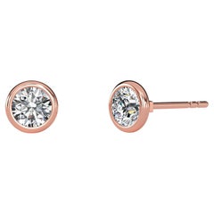Orecchino con castone in oro 14k con diamante naturale 0,15 CT TW