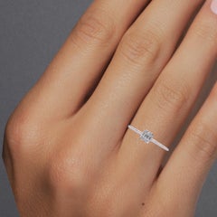 0.15 CTW Baguette Diamond Ring in 14K Gold, VS Natural Diamond Illusion Ring