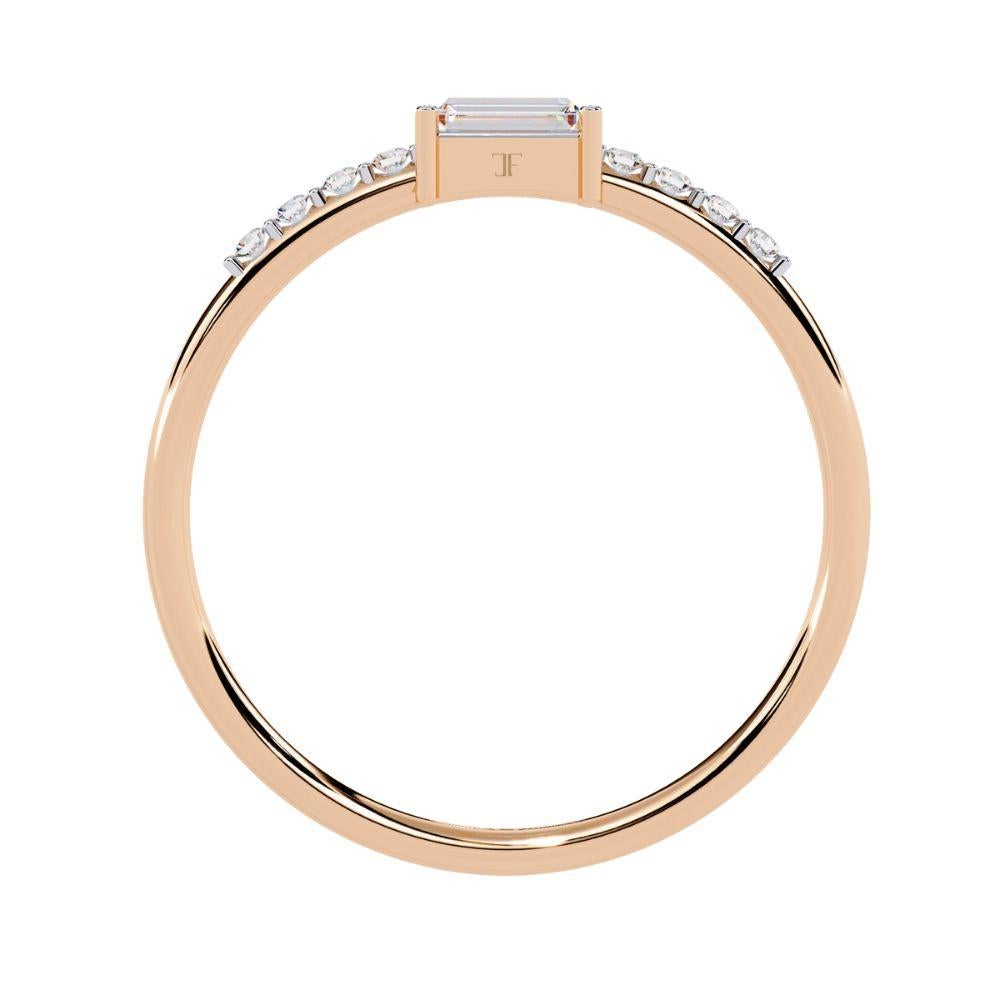 0,15 ct Zierlicher Baguette-Ring  Diamant Elegance 14K Gold im Angebot 6
