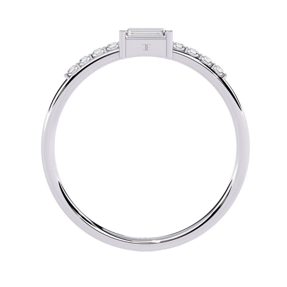 0,15 ct Zierlicher Baguette-Ring  Diamant Elegance 14K Gold (Baguetteschliff) im Angebot