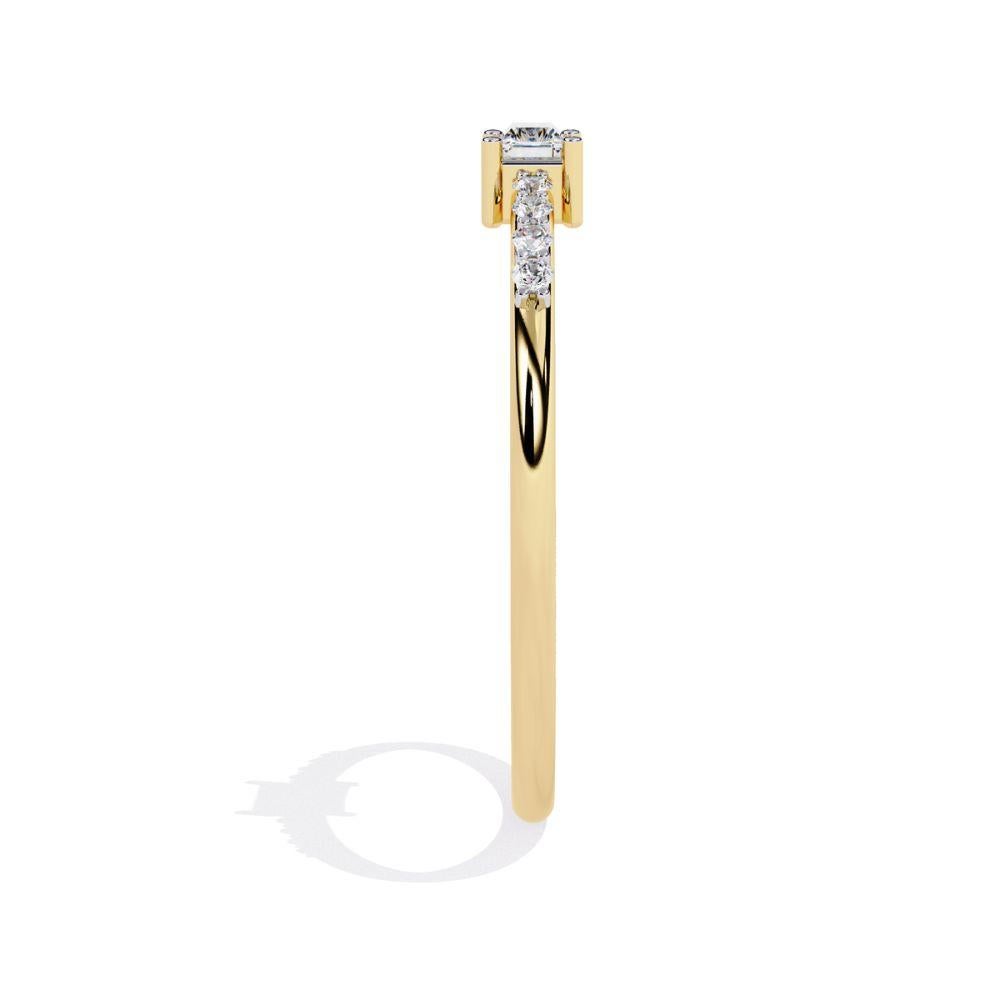 0,15 ct Zierlicher Baguette-Ring  Diamant Elegance 14K Gold im Angebot 3