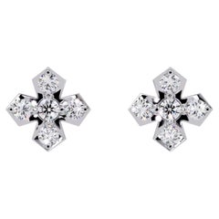 0.15 CTW Diamond Cross Stud Earrings in 14K Gold, SI1+ Minimalist Studs