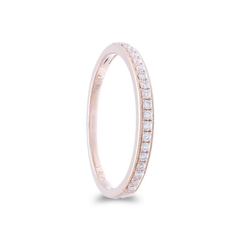 Diamonds: Nineteen meticulously selected excellent round diamonds grace this wedding ring, each set securely in a delicate micro pave setting, creating a continuous and delicate shimmer. The total carat weight of 0.15 carats ensures a captivating