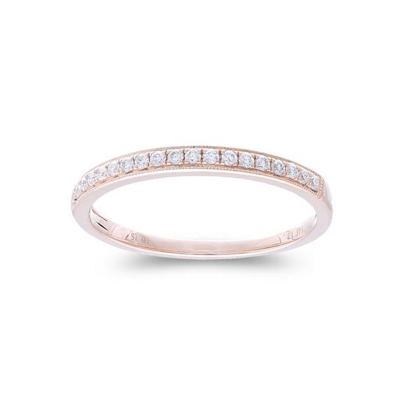 0.15 ctw Diamond Wedding Band 1981 Classic Collection Ring in 14K Rose Gold