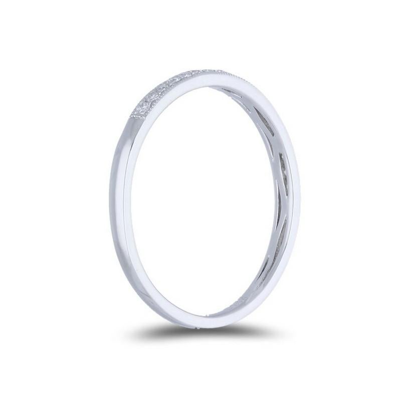 Round Cut 0.15 ctw Diamond Wedding Band 1981 Classic Collection Ring in 14K White Gold For Sale
