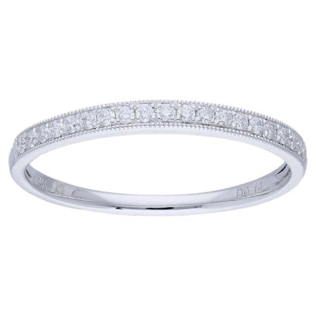 0.15 ctw Diamond Wedding Band 1981 Classic Collection Ring in 14K White Gold For Sale