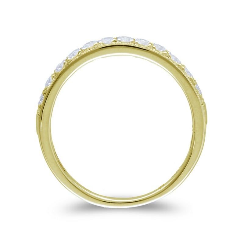 Modern 0.15 ctw Diamond Wedding Band 1981 Classic Collection Ring in 14K Yellow Gold For Sale