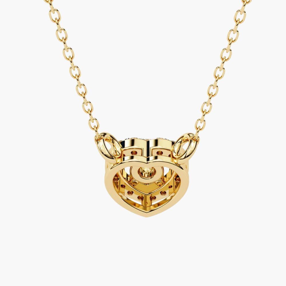 Collana con ciondolo ovale di diamanti da 0,15 carati in oro 14K in vendita 4