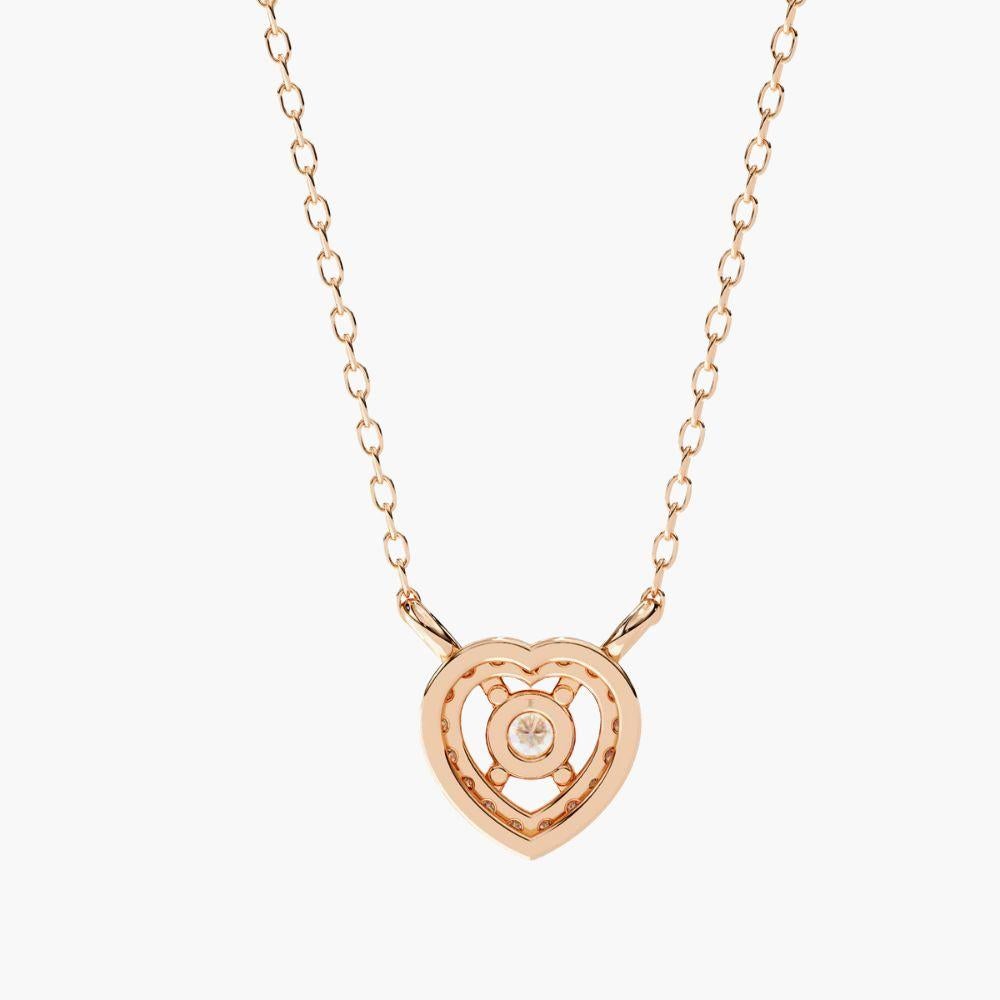 Collana con ciondolo ovale di diamanti da 0,15 carati in oro 14K in vendita 6