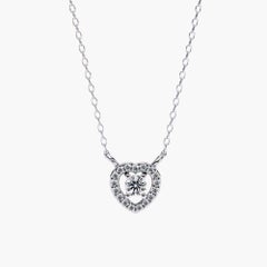 0.15 Ctw Oval Diamond Floating Pendant Necklace 14K Gold
