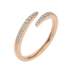 Bague délicate collection Hue en or rose 14 carats avec diamants ronds 0,15 carat