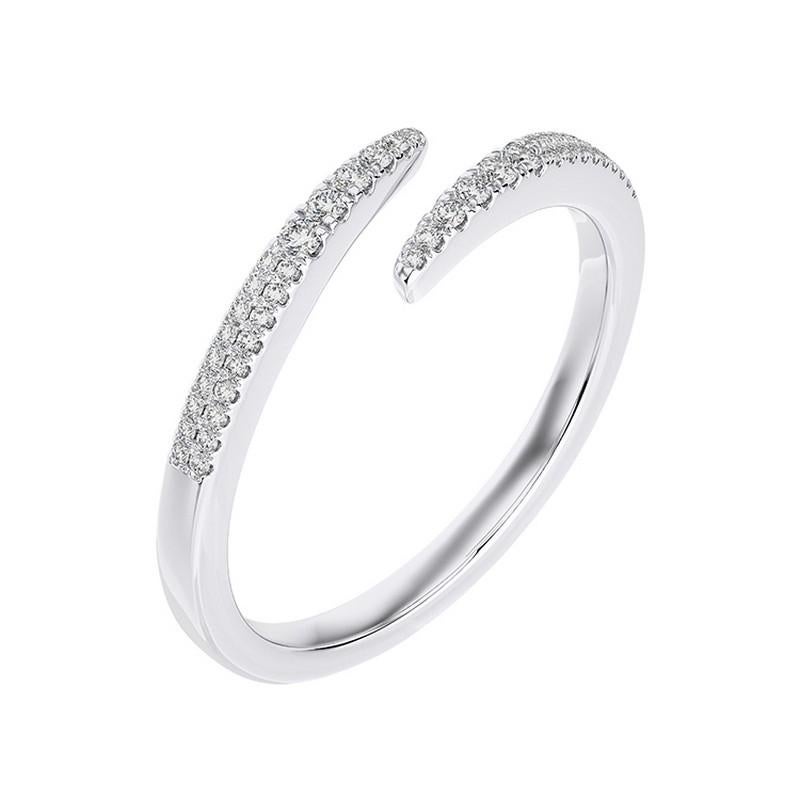 Overview:
The Finger Ring from the Hue Collection is a delicate piece crafted in 14K white gold. Featuring 0.15 carats total weight of round diamonds, this ring is designed to add a touch of elegance and sparkle to your finger.

Details:

Materials: