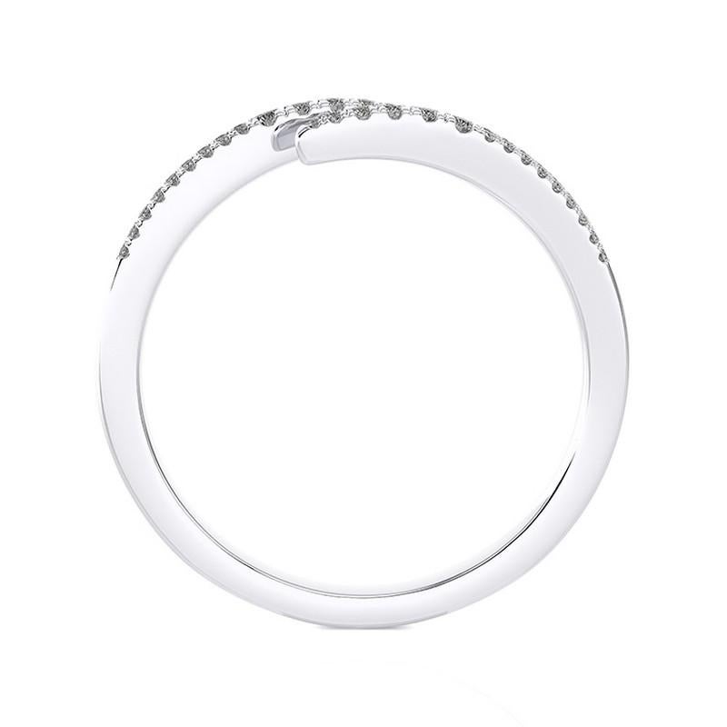 Modern 0.15 Ctw round Diamond 14K white Gold Delicate finger Ring Hue collection For Sale