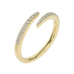 0.15 Ctw round Diamond 14K yellow Gold Delicate finger Ring Hue collection