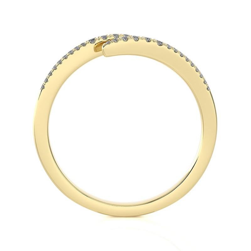 Moderne Bague délicate collection Hue en or jaune 14 carats avec diamants ronds 0,15 carat en vente