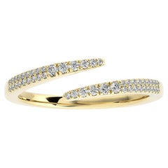 0.15 Ctw round Diamond 14K yellow Gold Delicate finger Ring Hue collection