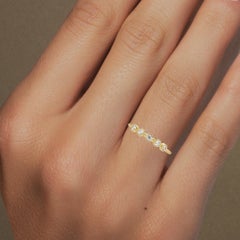 0.15 CTW Round Diamond Band in 14K White Gold, VS/SI+ Bezel Set Ring