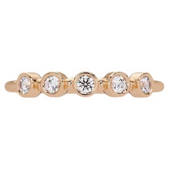 0.15 CTW Round Diamond Band in 14K White Gold, VS/SI+ Bezel Set Ring