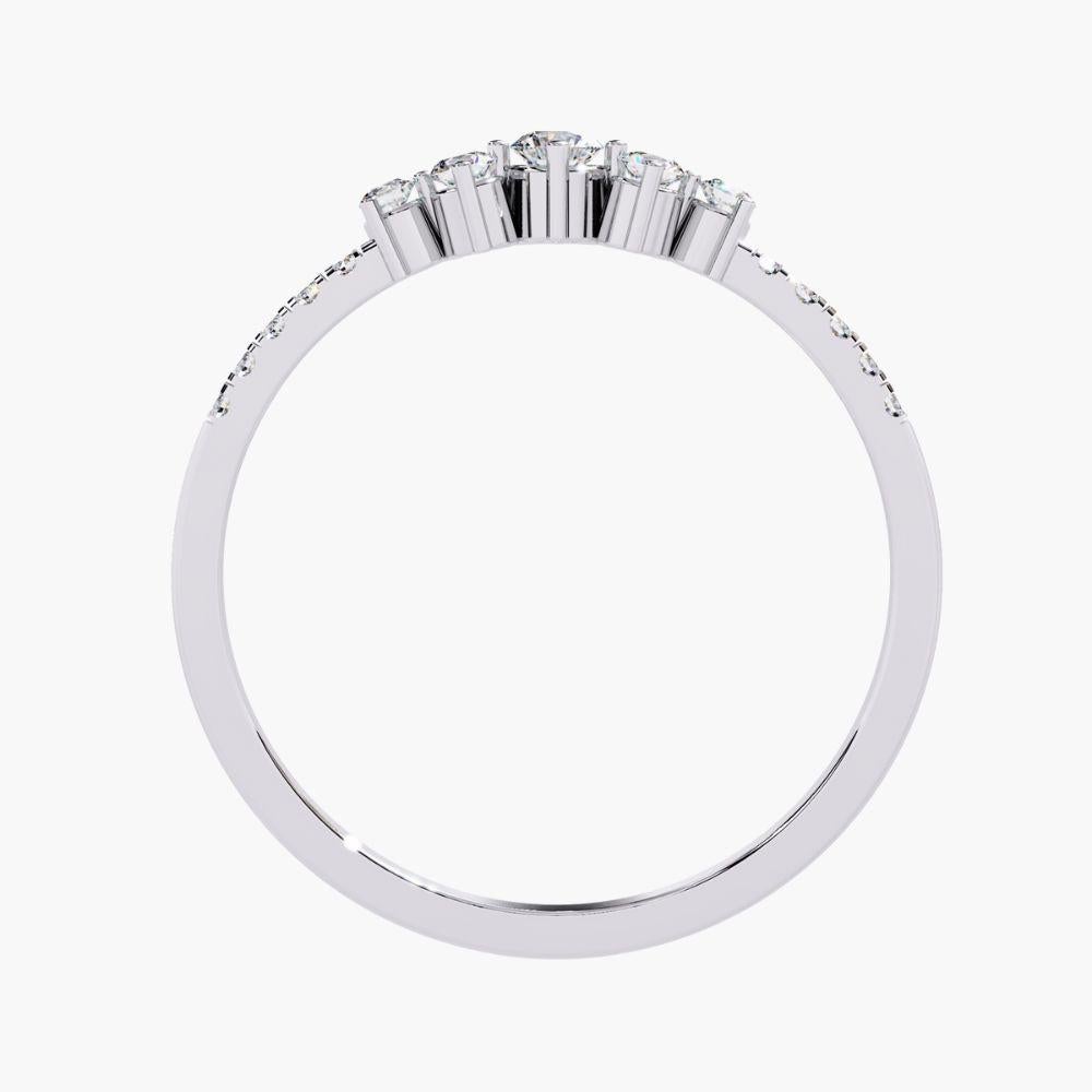 Bague unique en or 14 carats à grappes courbes 0,15 carat Neuf - En vente à New York, NY