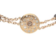 0.15 GVS 0.67 Brown 0.16 Rose Cut Brown 7.19 Beads Brown Diamonds Gold Bracelet