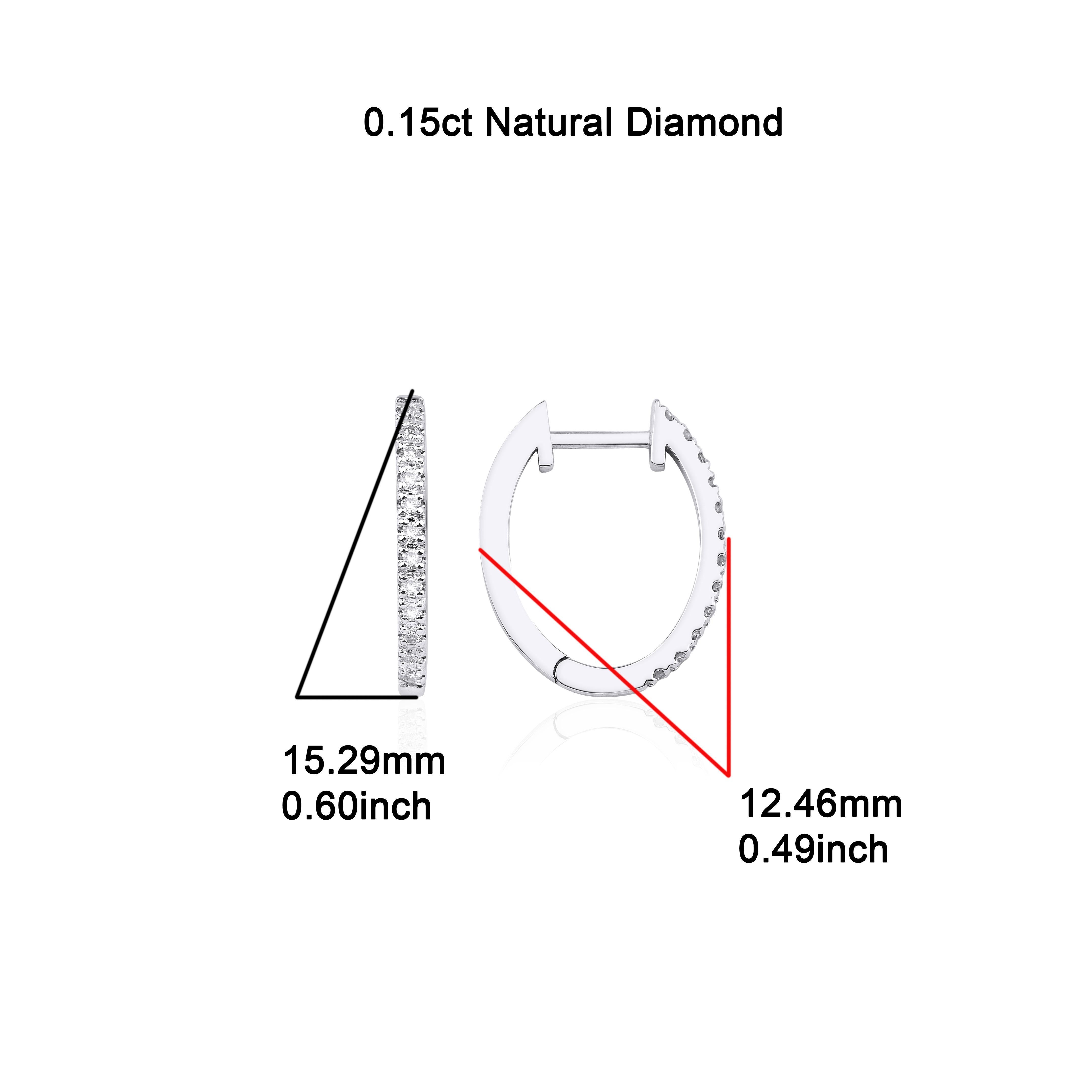 Orecchino in oro massiccio Huggies con diamante da 0,15 carati in vendita 3