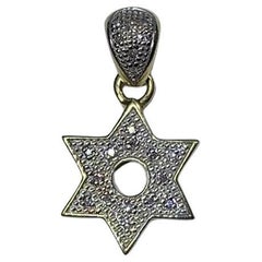 0.15ct Diamond Jews Star Of David Religious Pendant 18ct Yellow Gold
