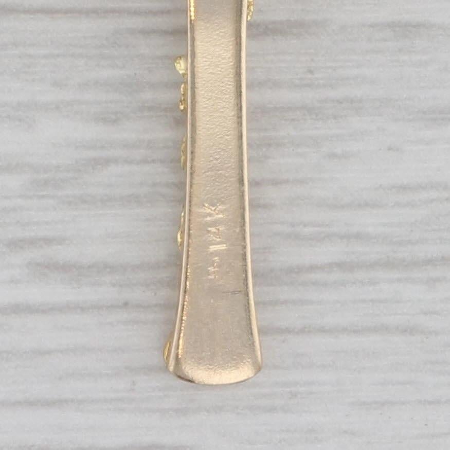 0,15 Karat Diamant Nugget Kreuz-Anhänger Halskette 14k 20k Gelbgold 15,75