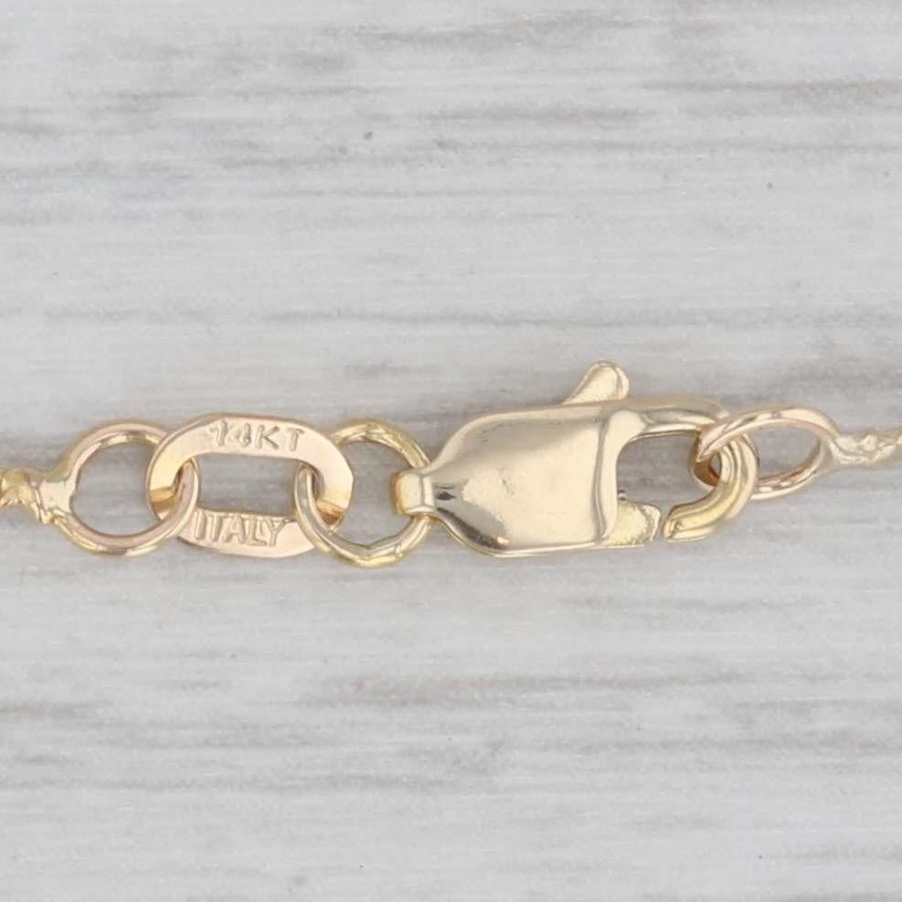 0,15 Karat Diamant Nugget Kreuz-Anhänger Halskette 14k 20k Gelbgold 15,75