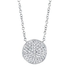 Collier à pendentif circulaire avec disque en pavé de 0,15 ct de diamants