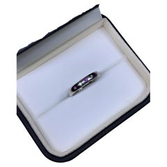 0.15ct Diamond sapphire solitaire eternity engagement ring 18ct white gold
