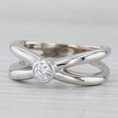 0.15ct Diamond Solitaire Ring 14k White Gold Size 6.75-7