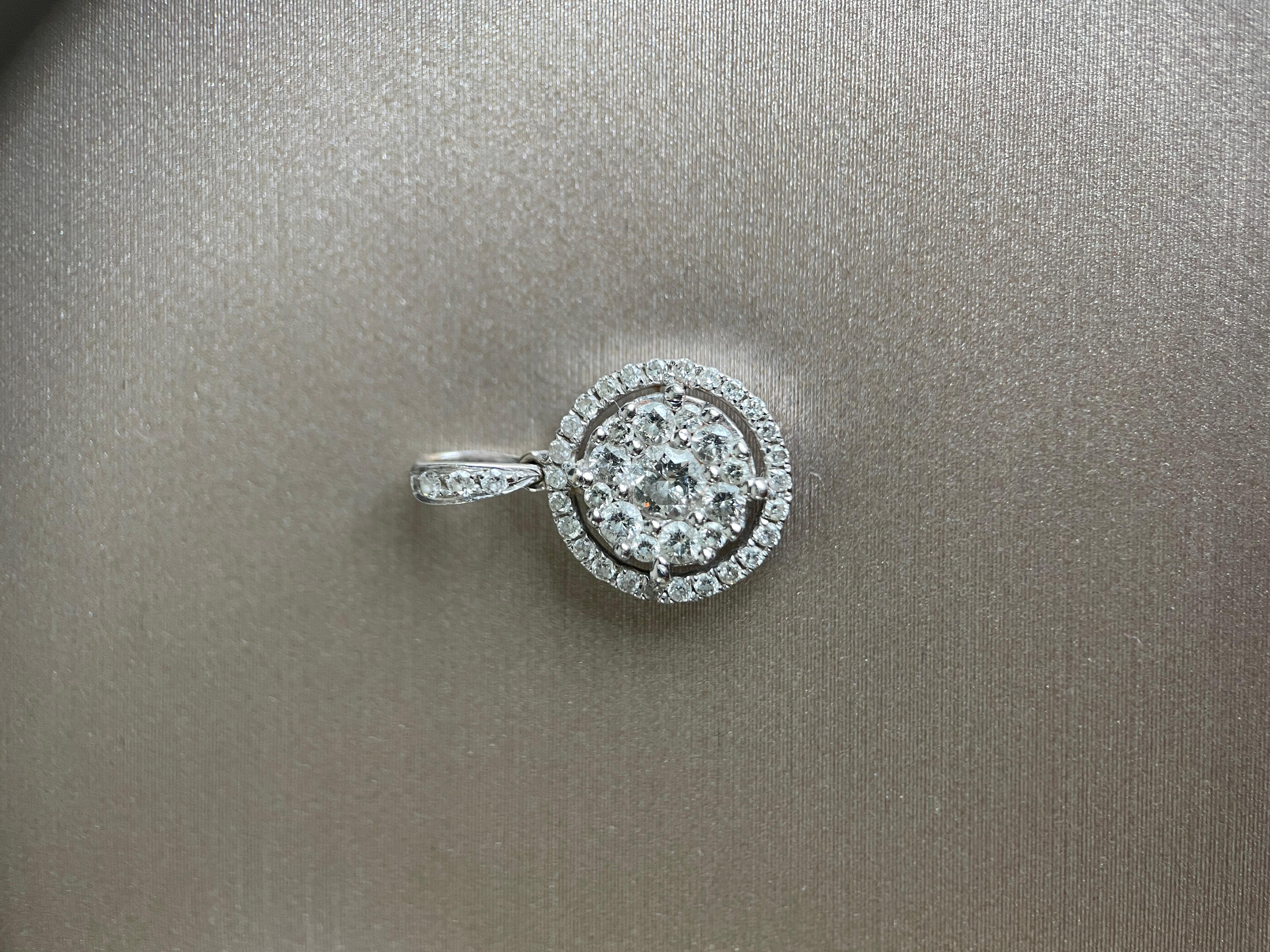 Colgante de diamante natural principal de 0,15 qt y acento de 0,30 qt Art Decó en venta