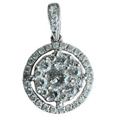Colgante de diamante natural principal de 0,15 qt y acento de 0,30 qt