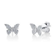 0.15ct Round Brilliant Cut Diamond Butterfly Stud Earrings