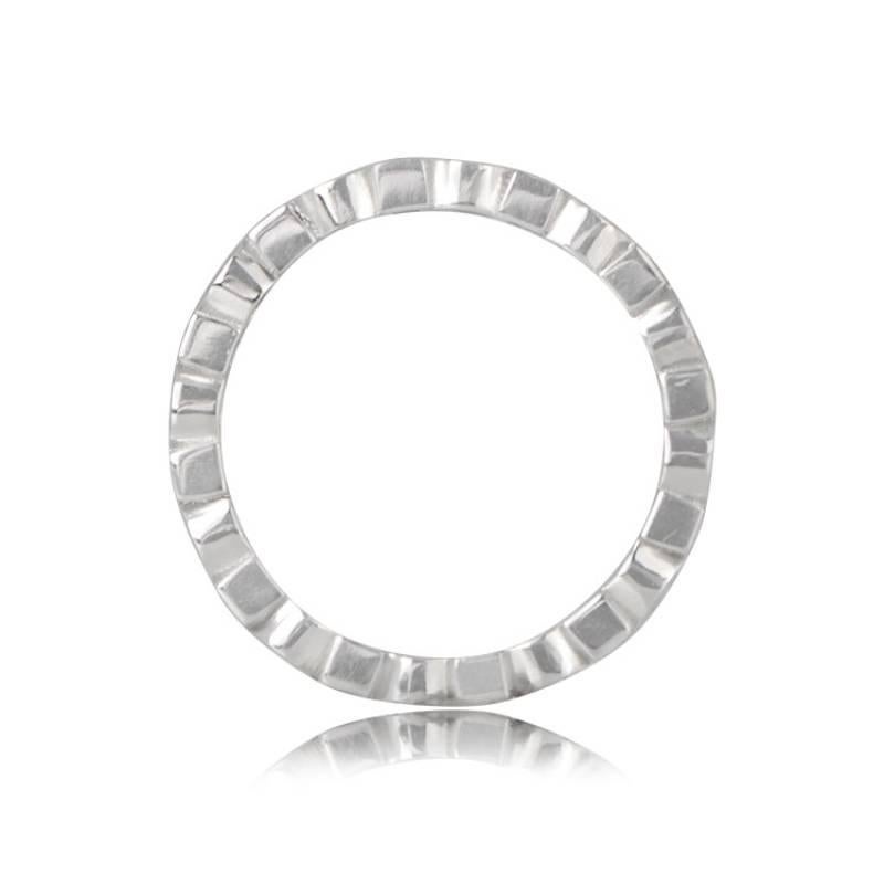 Taille ronde Bague d'éternité en diamant rond de 0.15ct à taille brillante, platine en vente