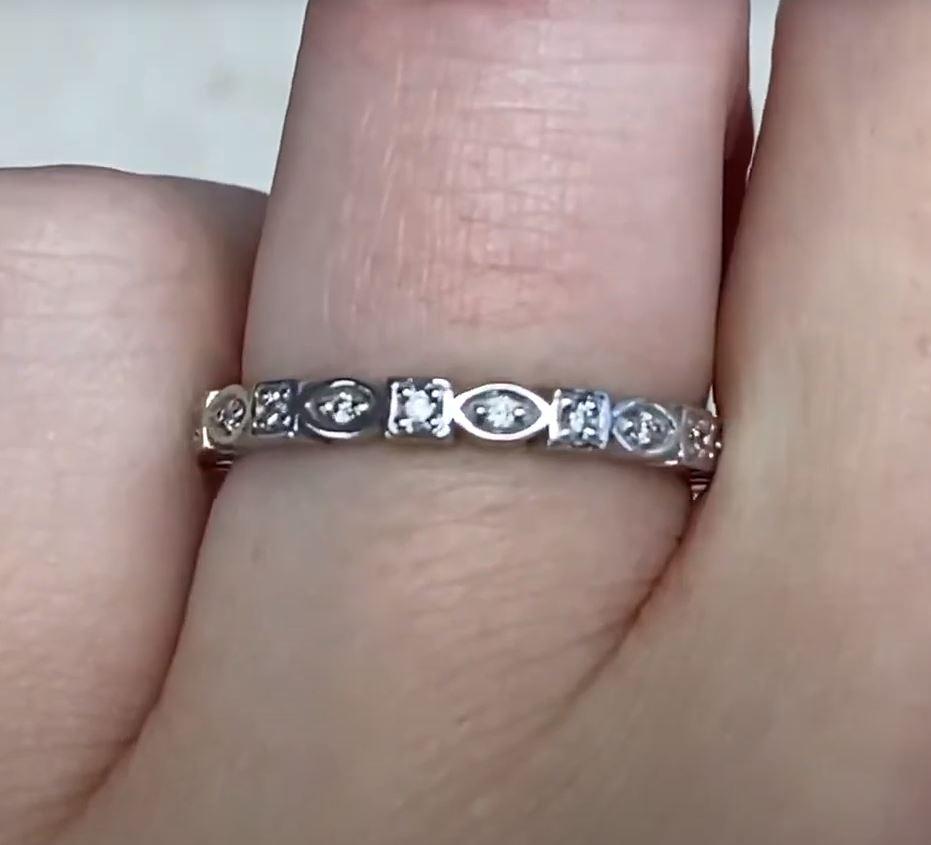 0.15ct Runder Brillantschliff Diamant Eternity Band Ring, Platin im Zustand „Hervorragend“ im Angebot in New York, NY