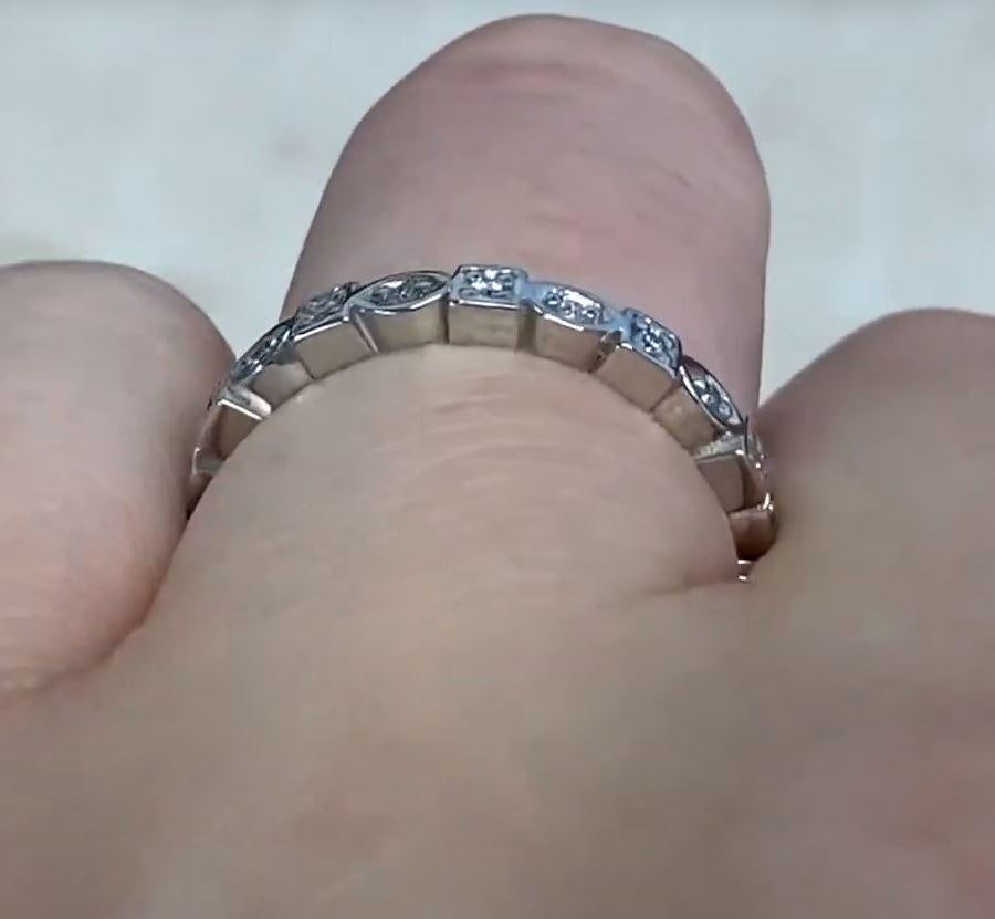 0.15ct Runder Brillantschliff Diamant Eternity Band Ring, Platin im Angebot 2