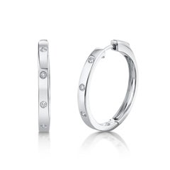 0.15ct Round Brilliant Cut Diamond Hoop Earrings