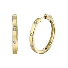 0.15ct Round Brilliant Cut Diamond Hoop Earrings