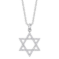 0.15ct Round Brilliant Cut Diamond Star Of David Necklace