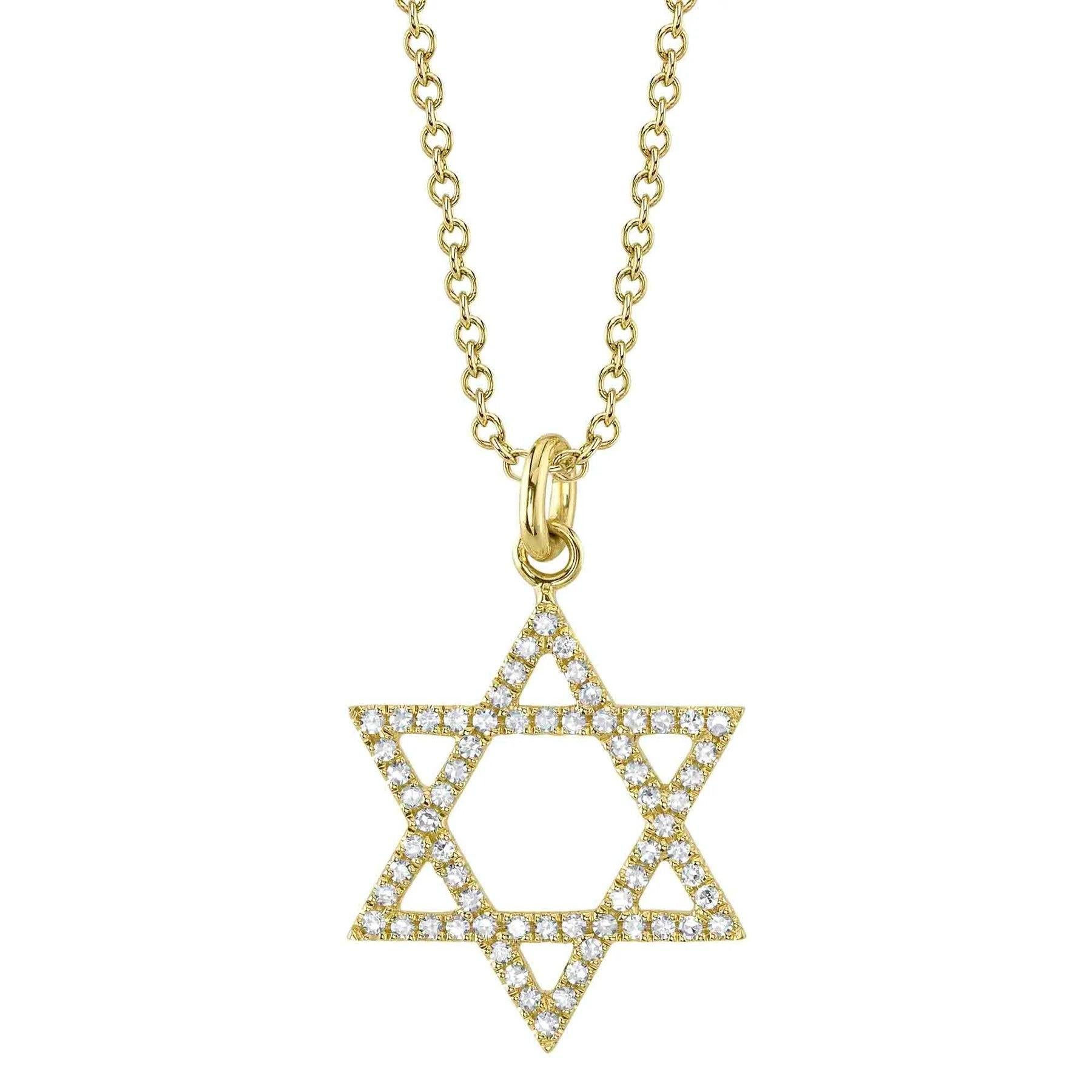0.15ct Round Brilliant Cut Diamond Star Of David Necklace