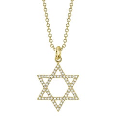 0.15ct Round Brilliant Cut Diamond Star Of David Necklace
