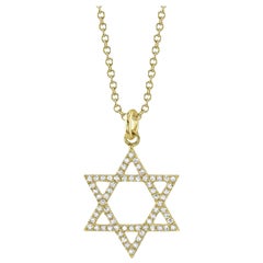 0.15ct Round Brilliant Cut Diamond Star Of David Necklace