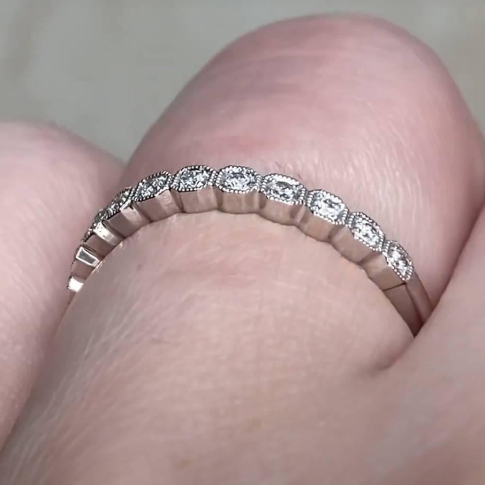Round Cut 0.15ct Round Brilliant Cut Diamonds Bezel Set Band, Platinum For Sale