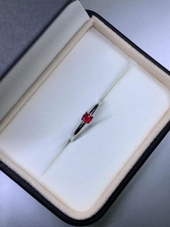 0.15ct Ruby Burma Solitaire Engagement Ring In Platinum