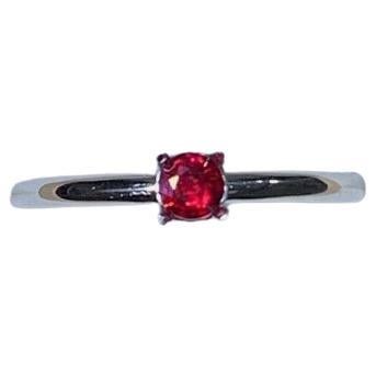 0.15ct Ruby Burma Solitaire Engagement Ring In Platinum
